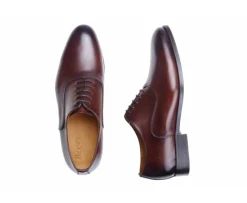 Zapatos Oxford hombre Chocolate Patinado con suela de piel Wayford-Bexley Fashion