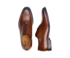 Zapatos oxford para hombre Coñac patinado Stanford Gomme-Bexley Outlet