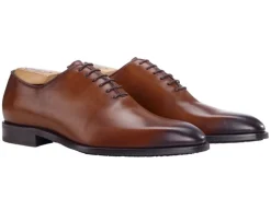 Zapatos oxford para hombre Coñac patinado Stanford Gomme-Bexley Outlet
