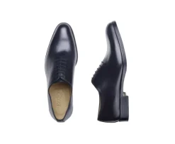 Zapatos Oxford para hombre Negro Suela de piel con patín Peter Patin-Bexley Outlet